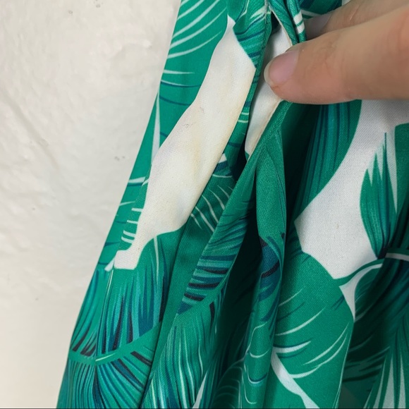 Vintage Palm Leaf Full A-Line Midi Skirt - Picture 7 of 9